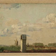 Christen Købke – Blick aus einem Fenster im Toldbodvej auf die Zitadelle in Kopenhagen 1833 | Giclée Kunstdruck gerahmt