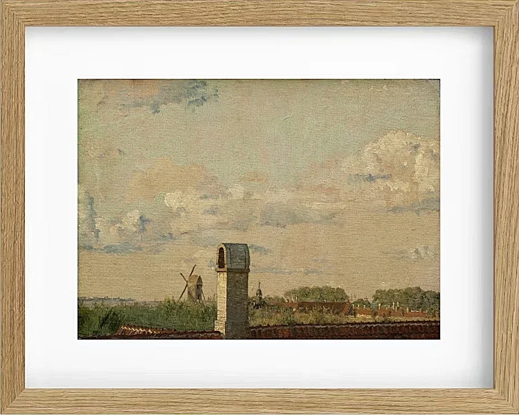 Christen Købke – Blick aus einem Fenster im Toldbodvej auf die Zitadelle in Kopenhagen 1833 | Giclée Kunstdruck gerahmt