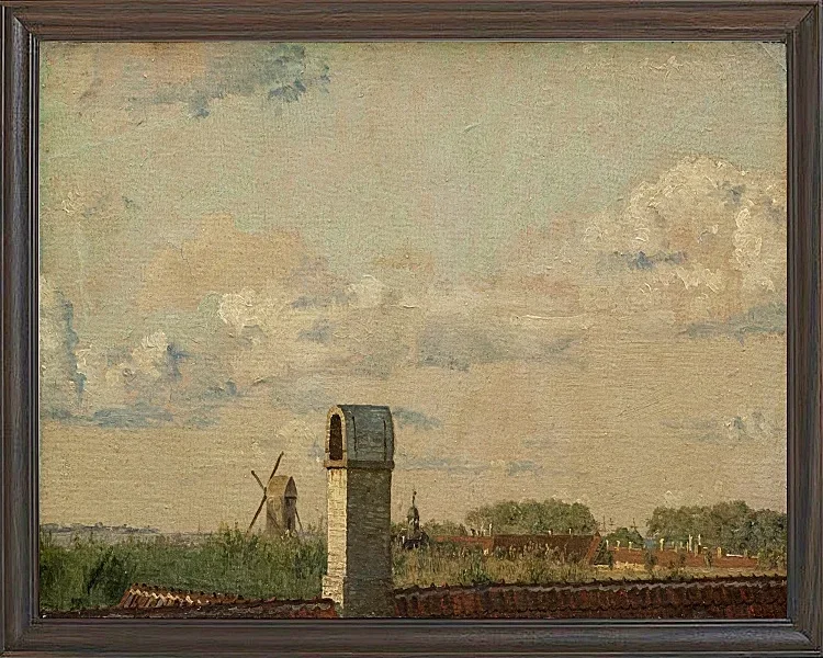 Christen Købke – Blick aus einem Fenster im Toldbodvej auf die Zitadelle in Kopenhagen 1833 | Giclée Kunstdruck gerahmt
