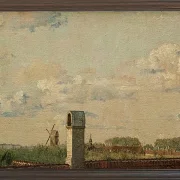 Christen Købke – Blick aus einem Fenster im Toldbodvej auf die Zitadelle in Kopenhagen 1833 | Giclée Kunstdruck gerahmt