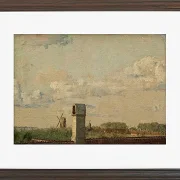 Christen Købke – Blick aus einem Fenster im Toldbodvej auf die Zitadelle in Kopenhagen 1833 | Giclée Kunstdruck gerahmt
