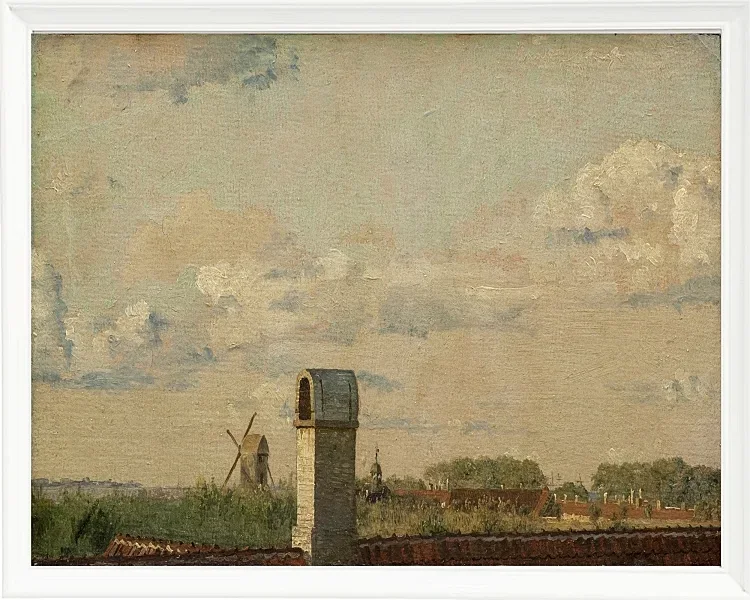 Christen Købke – Blick aus einem Fenster im Toldbodvej auf die Zitadelle in Kopenhagen 1833 | Giclée Kunstdruck gerahmt