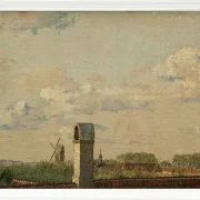 Christen Købke – Blick aus einem Fenster im Toldbodvej auf die Zitadelle in Kopenhagen 1833 | Giclée Kunstdruck gerahmt