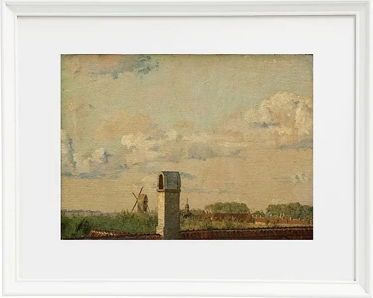 Christen Købke – Blick aus einem Fenster im Toldbodvej auf die Zitadelle in Kopenhagen 1833 | Giclée Kunstdruck gerahmt