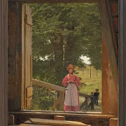 Christen Købke – Blick vom Dachboden des Getreidelagers in der Bäckerei 1831 | Giclée Kunstdruck gerahmt