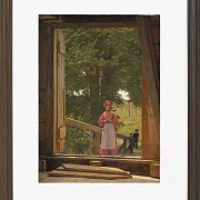 Christen Købke – Blick vom Dachboden des Getreidelagers in der Bäckerei 1831 | Giclée Kunstdruck gerahmt