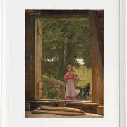 Christen Købke – Blick vom Dachboden des Getreidelagers in der Bäckerei 1831 | Giclée Kunstdruck gerahmt