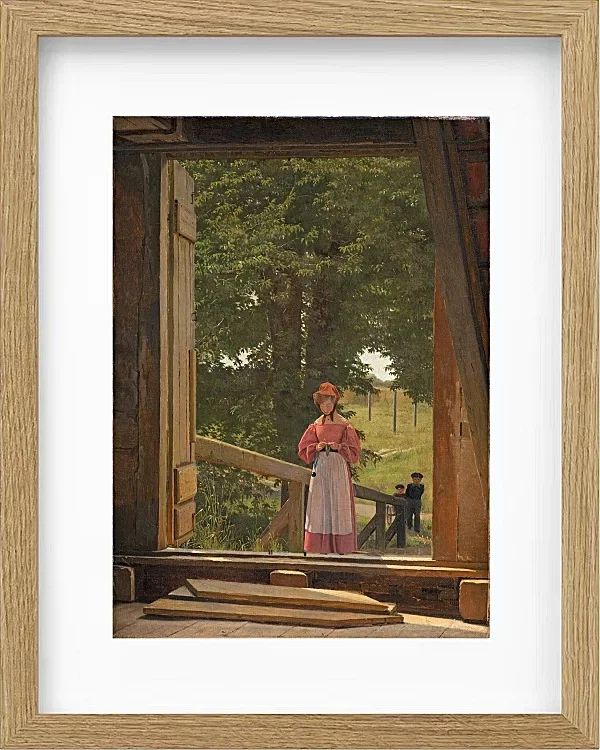 Christen Købke – Blick vom Dachboden des Getreidelagers in der Bäckerei 1831 | Giclée Kunstdruck gerahmt