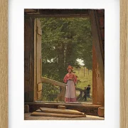 Christen Købke – Blick vom Dachboden des Getreidelagers in der Bäckerei 1831 | Giclée Kunstdruck gerahmt