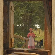 Christen Købke – Blick vom Dachboden des Getreidelagers in der Bäckerei 1831 | Giclée Kunstdruck gerahmt
