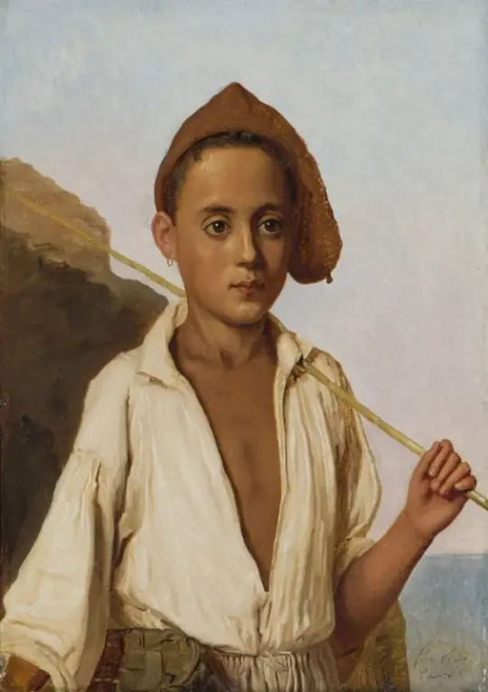 Christen Købke | En Capri Fisher-dreng - 1844 | Indrammet kunsttryk | Danmarks Guldalder | formida