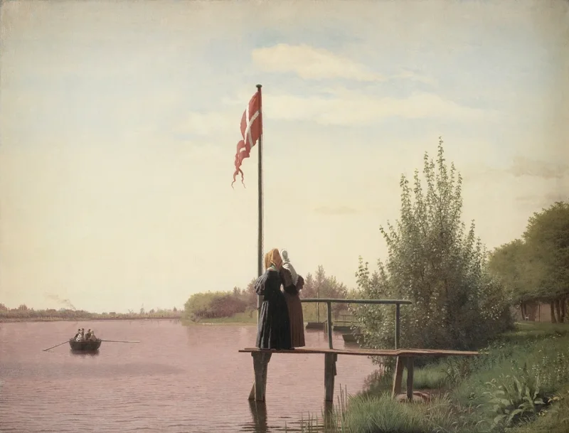 Christen Købke – Blick von Dosseringen Norrebro 1838 | Giclée Kunstdruck gerahmt