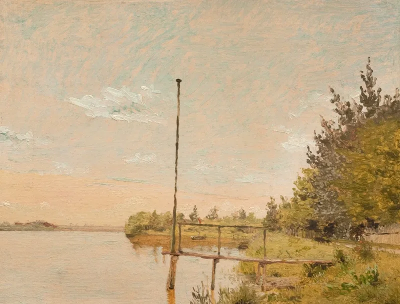 Christen Købke – Blick von Dosseringen in der Nähe des Sortedam Lake Lookin 1838 | Giclée Kunstdruck gerahmt
