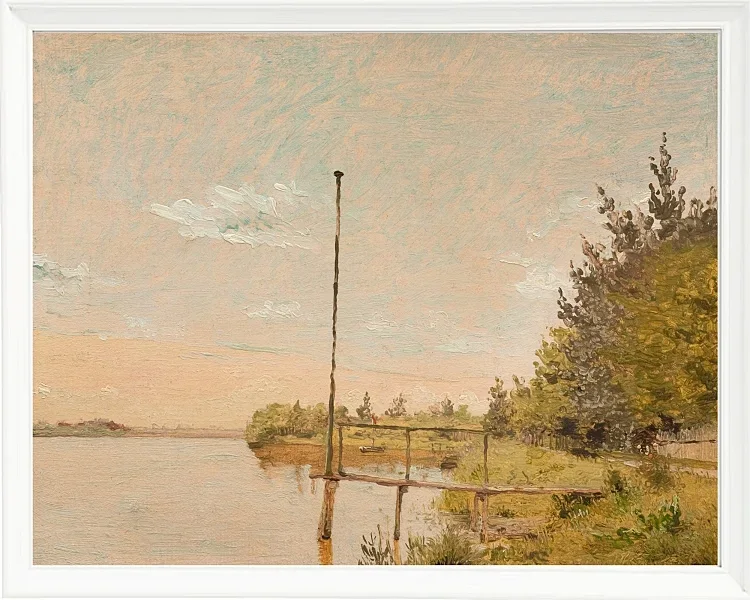 Christen Købke – Blick von Dosseringen in der Nähe des Sortedam Lake Lookin 1838 | Giclée Kunstdruck gerahmt