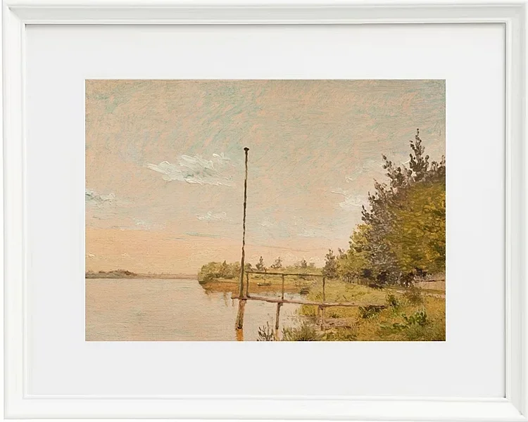 Christen Købke – Blick von Dosseringen in der Nähe des Sortedam Lake Lookin 1838 | Giclée Kunstdruck gerahmt