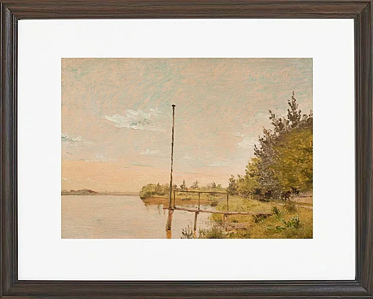 Christen Købke – Blick von Dosseringen in der Nähe des Sortedam Lake Lookin 1838 | Giclée Kunstdruck gerahmt