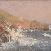 Christen Købke | Oprørt hav på en klippekyst, Capri - 1839 | Indrammet kunsttryk | Danmarks Guldalder | formida