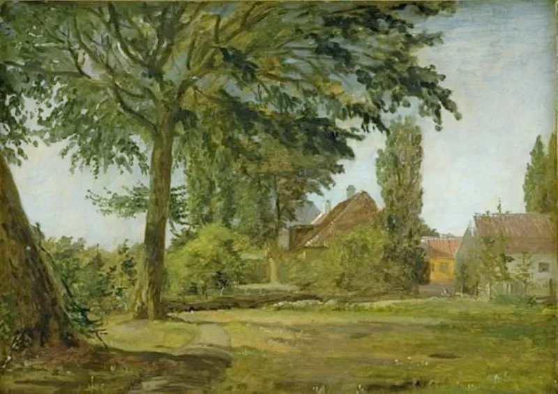 Christen Købke | Ansicht der Falkonerallé - 1845 | Gerahmter Kunstdruck | Goldenes Zeitalter Dänemark | formida