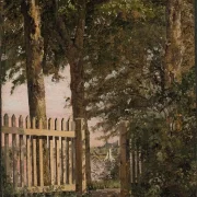 Christen Købke – Das Gartentor des Künstlerhauses in Blegdammen 1834 | Giclée Kunstdruck gerahmt