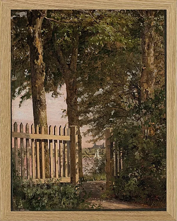 Christen Købke – Das Gartentor des Künstlerhauses in Blegdammen 1834 | Giclée Kunstdruck gerahmt