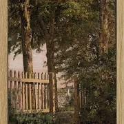 Christen Købke – Das Gartentor des Künstlerhauses in Blegdammen 1834 | Giclée Kunstdruck gerahmt