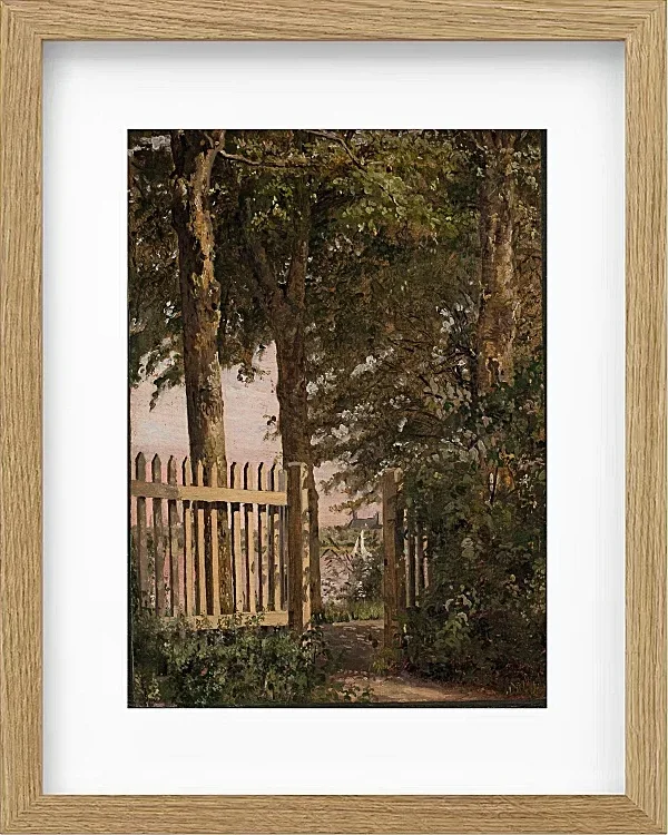 Christen Købke – Das Gartentor des Künstlerhauses in Blegdammen 1834 | Giclée Kunstdruck gerahmt