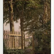 Christen Købke – Das Gartentor des Künstlerhauses in Blegdammen 1834 | Giclée Kunstdruck gerahmt