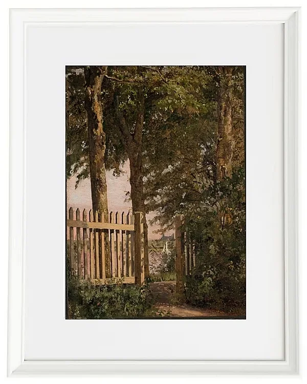 Christen Købke – Das Gartentor des Künstlerhauses in Blegdammen 1834 | Giclée Kunstdruck gerahmt