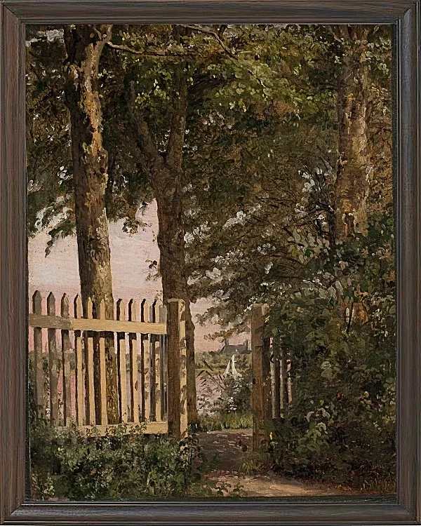 Christen Købke – Das Gartentor des Künstlerhauses in Blegdammen 1834 | Giclée Kunstdruck gerahmt