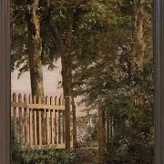 Christen Købke – Das Gartentor des Künstlerhauses in Blegdammen 1834 | Giclée Kunstdruck gerahmt