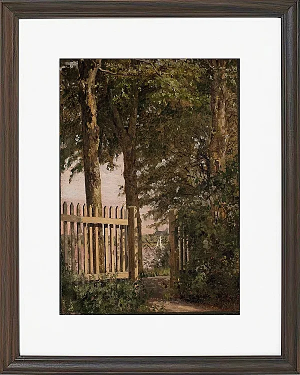 Christen Købke – Das Gartentor des Künstlerhauses in Blegdammen 1834 | Giclée Kunstdruck gerahmt