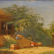 Christen Købke | Havetrinnene, der fører til maleren Chris - 1844 | Indrammet kunsttryk | Danmarks Guldalder | formida