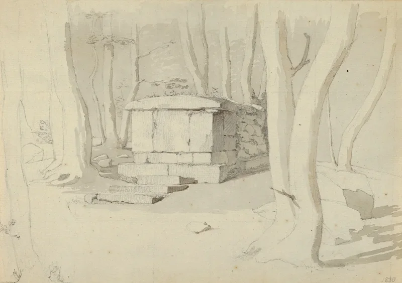 Christen Købke | Ein Steingrab im Wald – 1830 | Gerahmter Kunstdruck | Goldenes Zeitalter Dänemark | formida