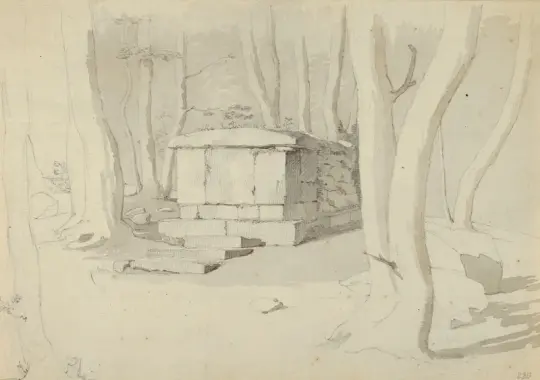 Christen Købke | Ein Steingrab im Wald – 1830 | Gerahmter Kunstdruck | Goldenes Zeitalter Dänemark | formida