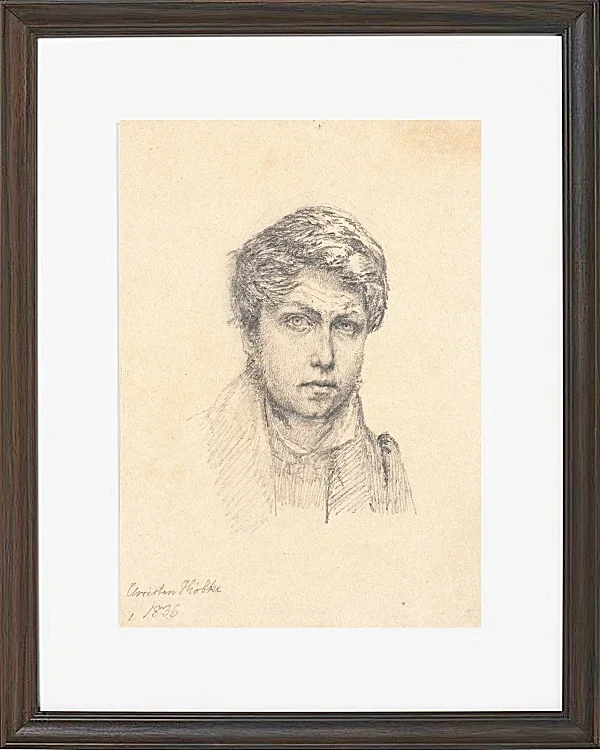 Christen Købke – Das Selbstporträt des Künstlers 1836 | Giclée Kunstdruck gerahmt