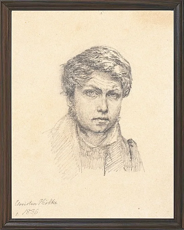 Christen Købke – Das Selbstporträt des Künstlers 1836 | Giclée Kunstdruck gerahmt