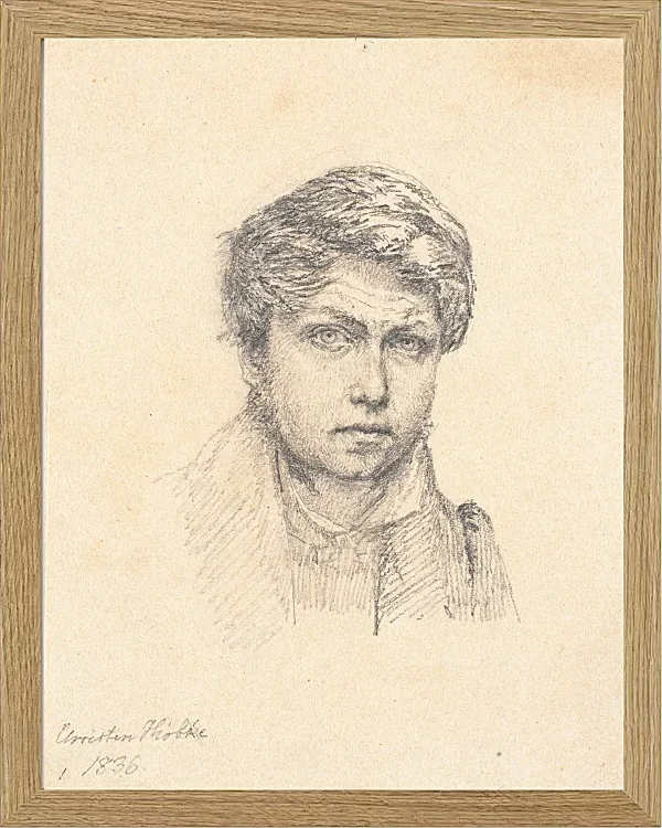 Christen Købke – Das Selbstporträt des Künstlers 1836 | Giclée Kunstdruck gerahmt