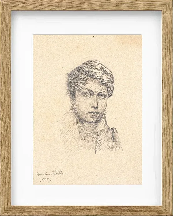 Christen Købke – Das Selbstporträt des Künstlers 1836 | Giclée Kunstdruck gerahmt