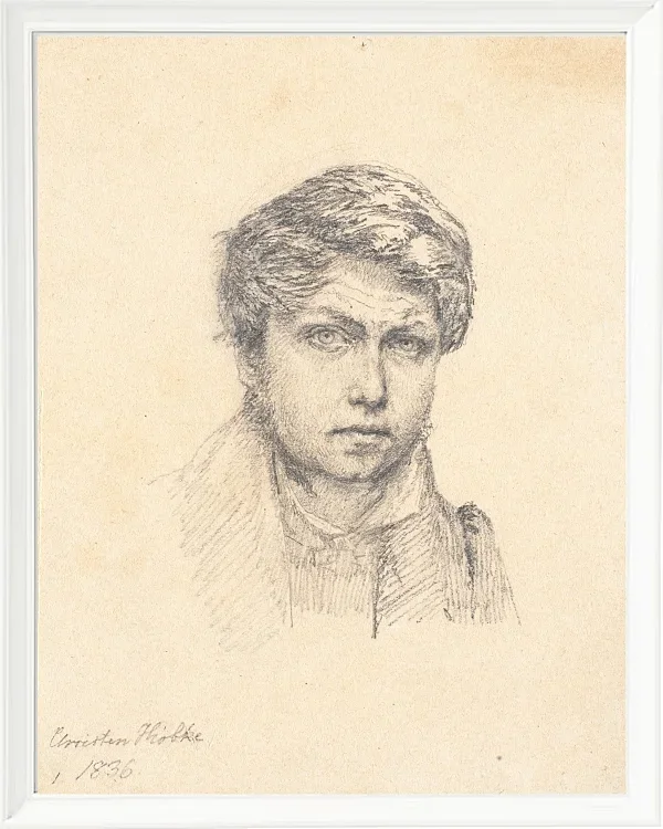 Christen Købke – Das Selbstporträt des Künstlers 1836 | Giclée Kunstdruck gerahmt