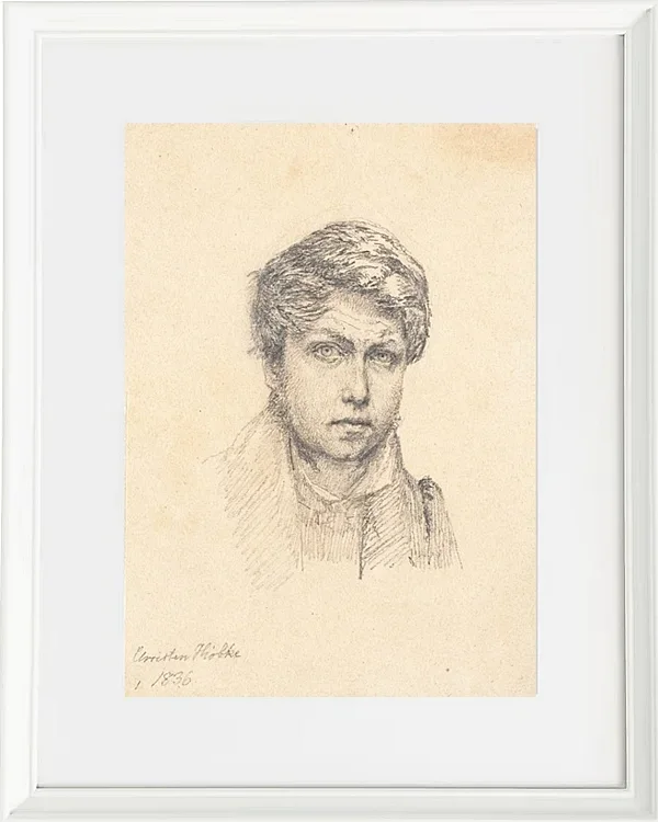 Christen Købke – Das Selbstporträt des Künstlers 1836 | Giclée Kunstdruck gerahmt