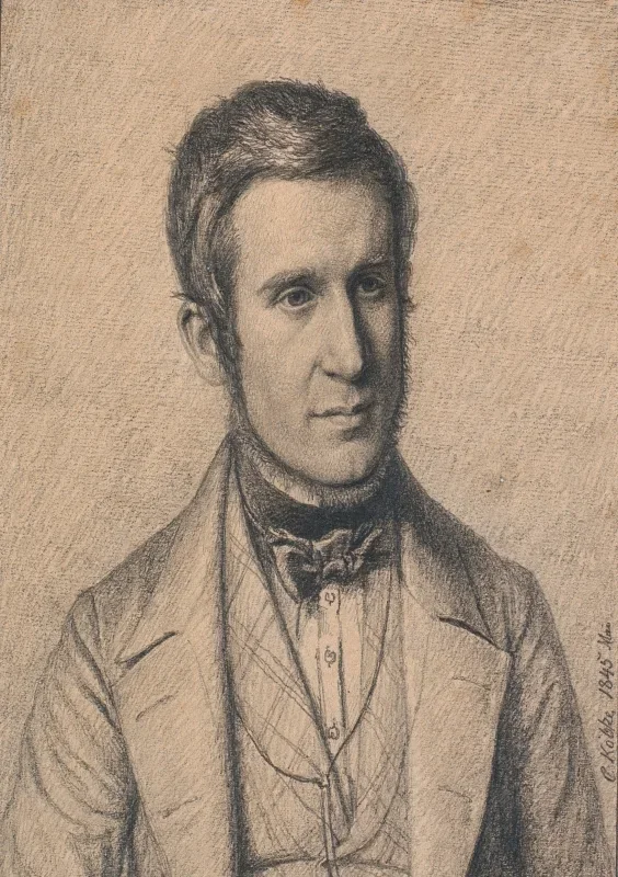 Christen Købke | Kunstnerens kones broder Christen Christensen Købke - 1845 | Indrammet kunsttryk | Danmarks Guldalder | formida