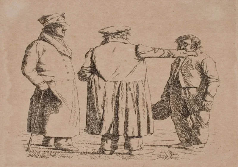 Christen Købke | Tre portrætfigurer - 1831 | Indrammet kunsttryk | Danmarks Guldalder | formida