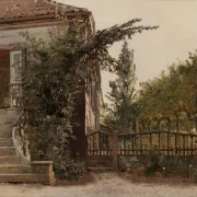 Christen Købke – Die Gartentreppe führt zum Atelier des Künstlers am Blegdammen 1841 | Giclée Kunstdruck gerahmt