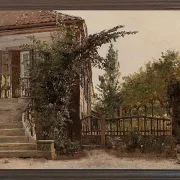 Christen Købke – Die Gartentreppe führt zum Atelier des Künstlers am Blegdammen 1841 | Giclée Kunstdruck gerahmt