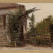 Christen Købke – Die Gartentreppe führt zum Atelier des Künstlers am Blegdammen 1841 | Giclée Kunstdruck gerahmt