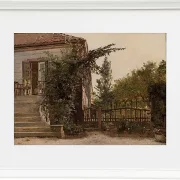 Christen Købke – Die Gartentreppe führt zum Atelier des Künstlers am Blegdammen 1841 | Giclée Kunstdruck gerahmt