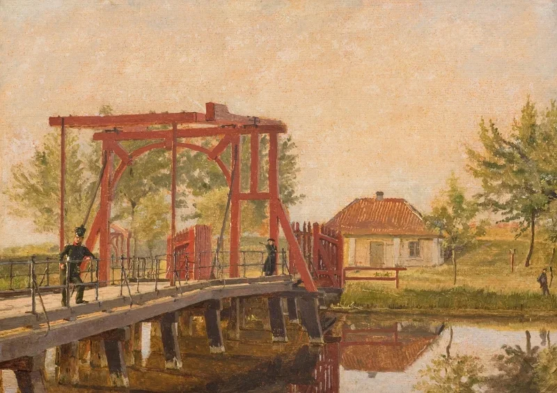 Christen Købke | Die nördliche Zugbrücke zur Zitadelle in Kopenhagen – 1835 | Gerahmter Kunstdruck | Goldenes Zeitalter Dänemark | formida