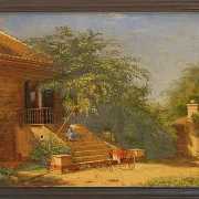 Christen Købke – Die Gartentreppe führt zum Maler Chris 1844 | Giclée Kunstdruck gerahmt