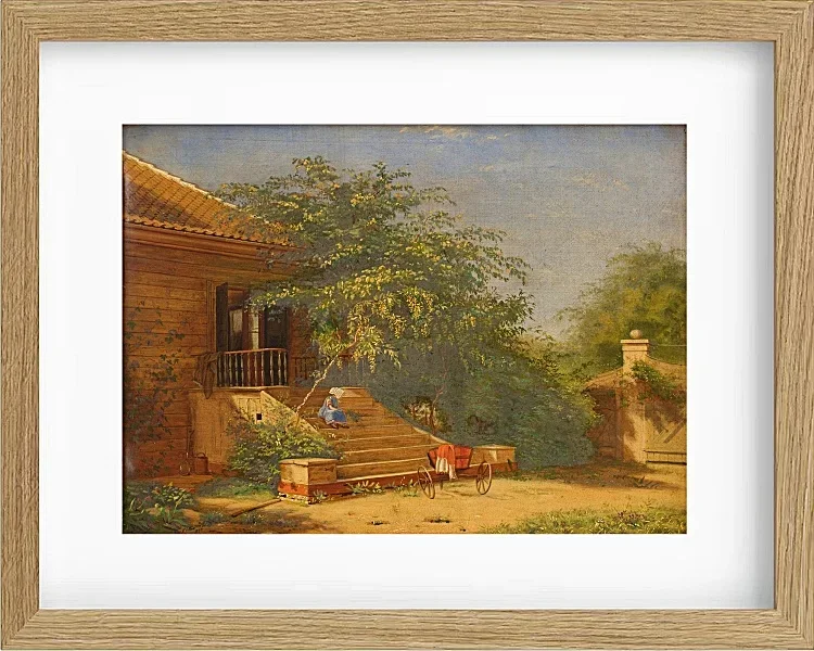 Christen Købke – Die Gartentreppe führt zum Maler Chris 1844 | Giclée Kunstdruck gerahmt