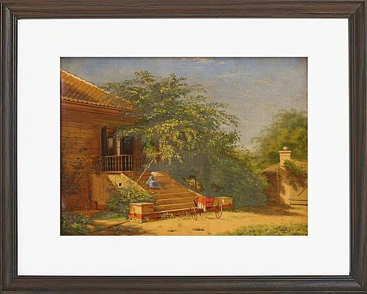 Christen Købke – Die Gartentreppe führt zum Maler Chris 1844 | Giclée Kunstdruck gerahmt